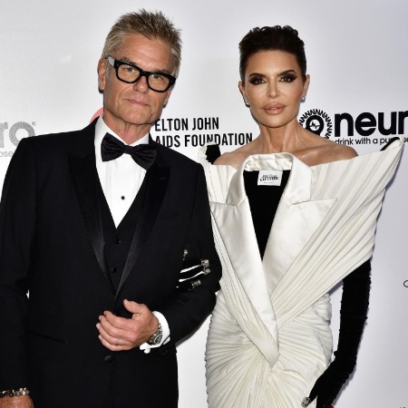 Lisa Rinna and her husband Harry Hamlin in their fancy outfit.